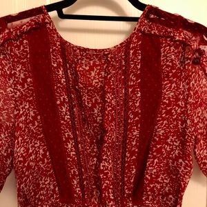 Anthropologie Red and White Floreat Dress [size 6]